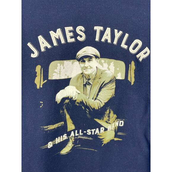 James Taylor T Shirt Men's L Black All Star Band Tour Cancer Band Folk Music - Picture 4 of 10